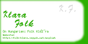 klara folk business card